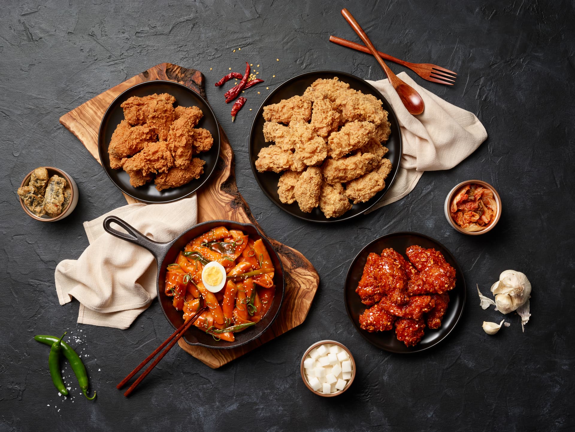 bb.q Chicken signature dishes overhead